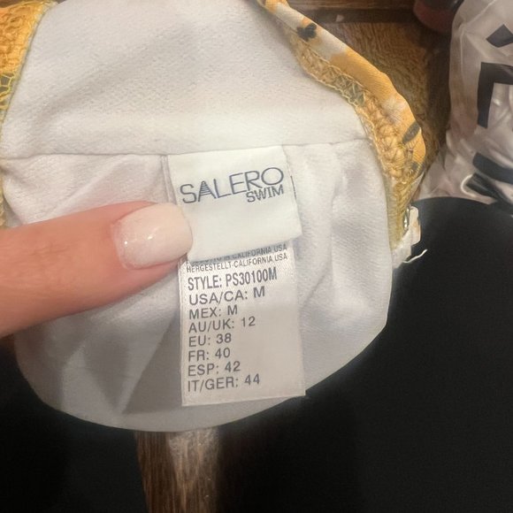 Pac Sun Salero Swim Yellow Floral Bikini size medium - Picture 3 of 6